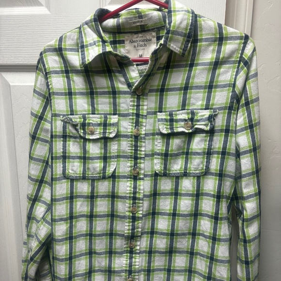 Abercrombie & Fitch Green Flannel - Picture 1 of 1